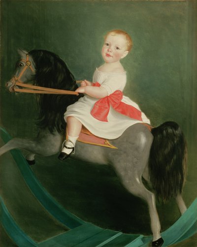 Maître James Watts sur un cheval à bascule - William Wallace Scott